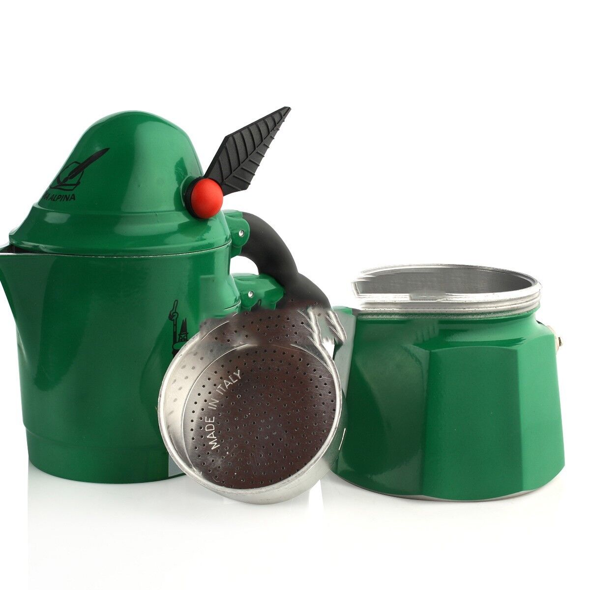 Bialetti Moka Alpina 3 Cups Green - Limited Edition - MiniPCaffe.com