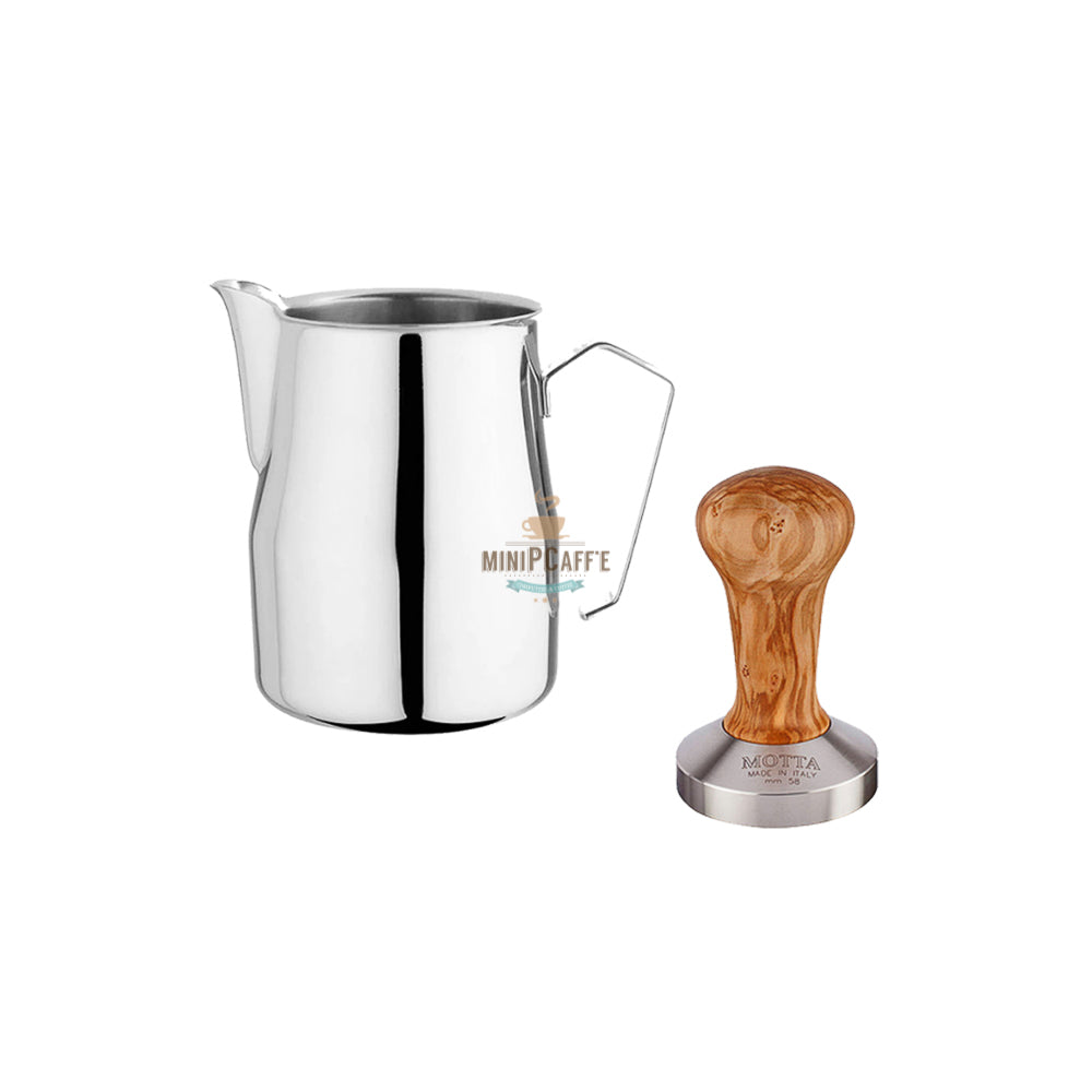 Motta Milk Pitcher and Tamper Combo Set