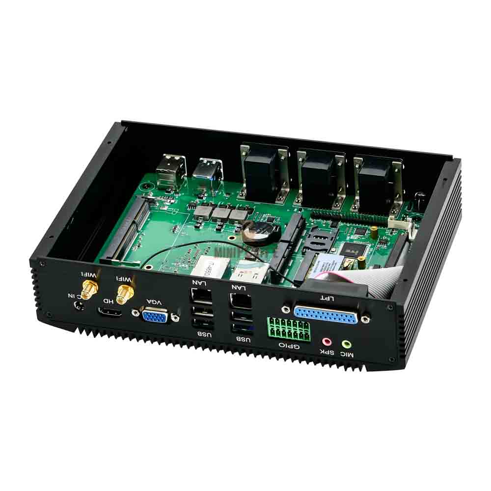 Intel i3 6006U 2.00GHz Industrial Mini PC w/ 6 COM Ports & LPT - MiniPCaffe.com