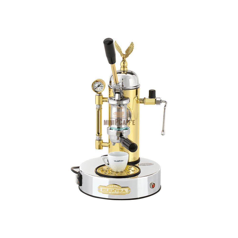 Elektra Micro Casa Leva S1 Chrome and Brass - MiniPCaffe.com