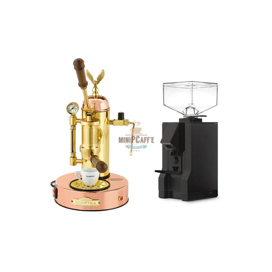 Elektra Micro Casa Leva Copper & Brass and Eureka Manuale Grinder