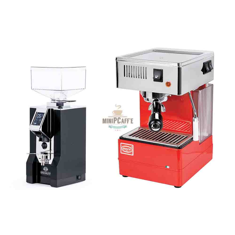 QuickMill 820 Espresso Machine Red & Eureka Specialita Grinder - MiniPCaffe.com